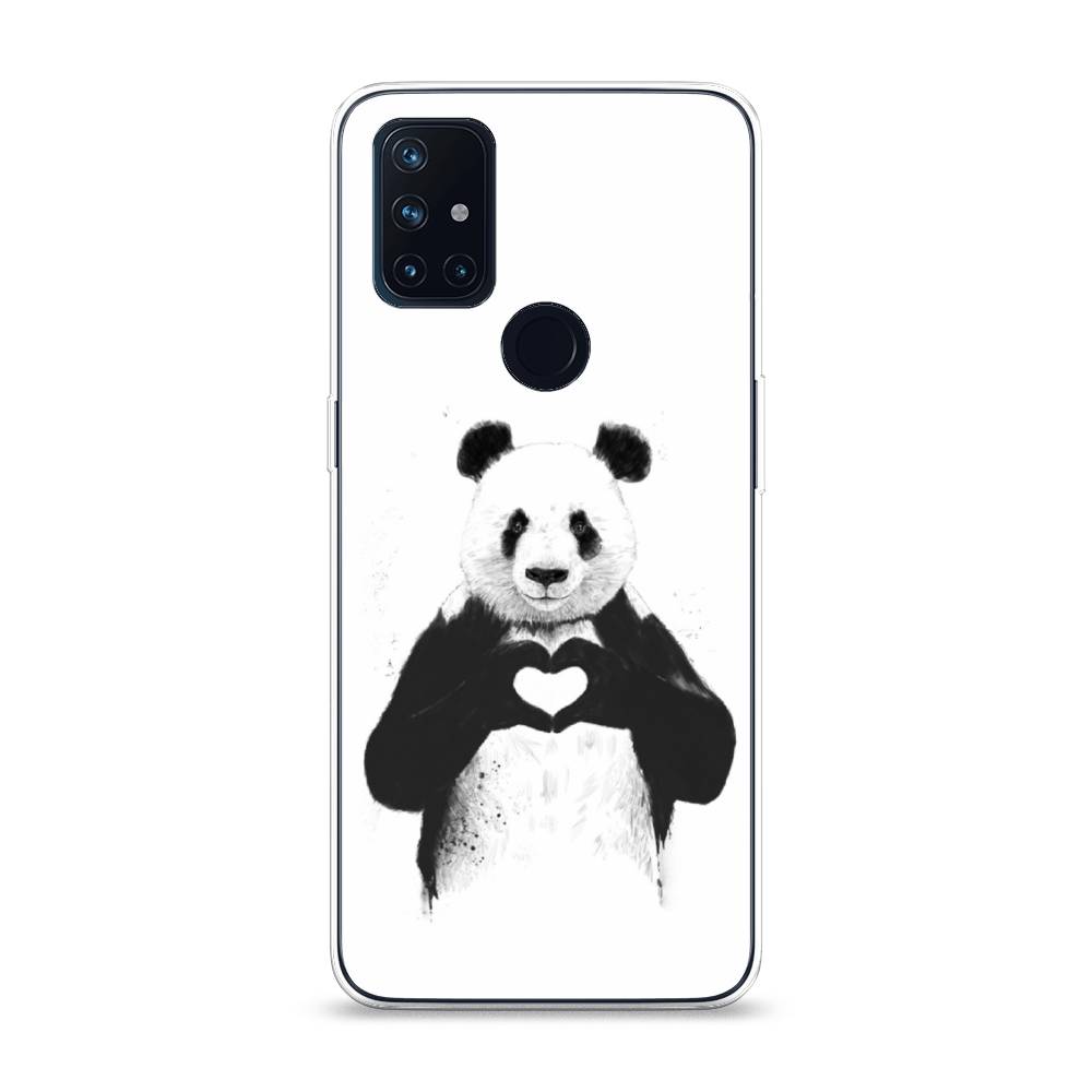 

Чехол Awog на OnePlus Nord N10 / ВанПлас Nord N10 "Панда love", Серебристый, 152350-10