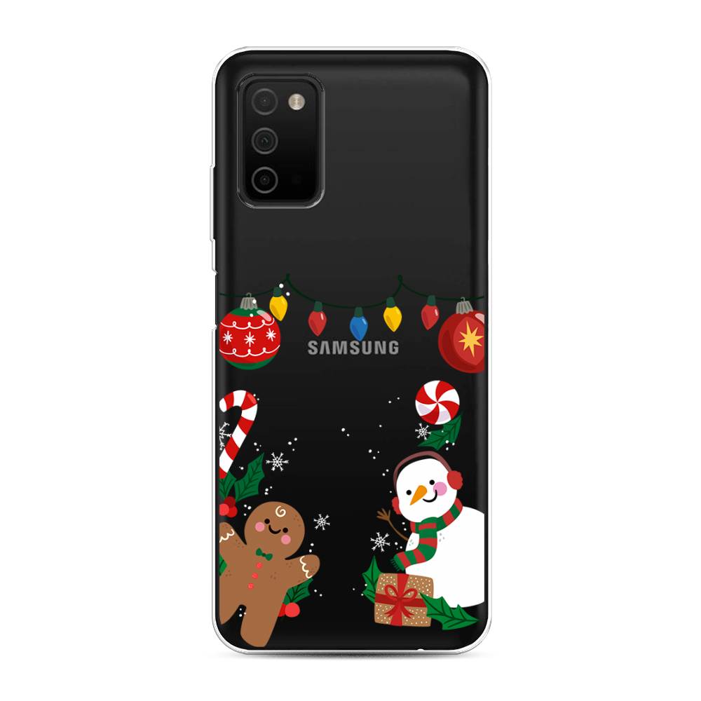 

Чехол на Samsung Galaxy A03s "Новогоднее настроение", Коричневый;красный;зеленый, 2103250-5