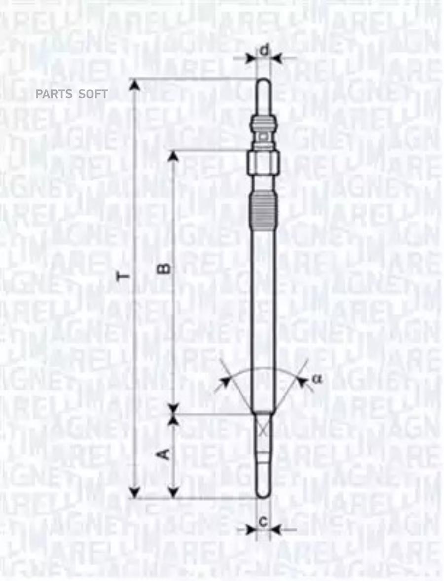 MAGNETI MARELLI 062900047304 Свеча накаливания