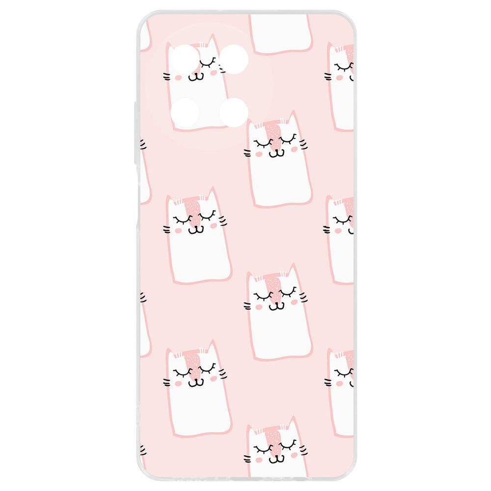 Чехол-накладка Krutoff Clear Case Котики паттерн для Realme 11 4G