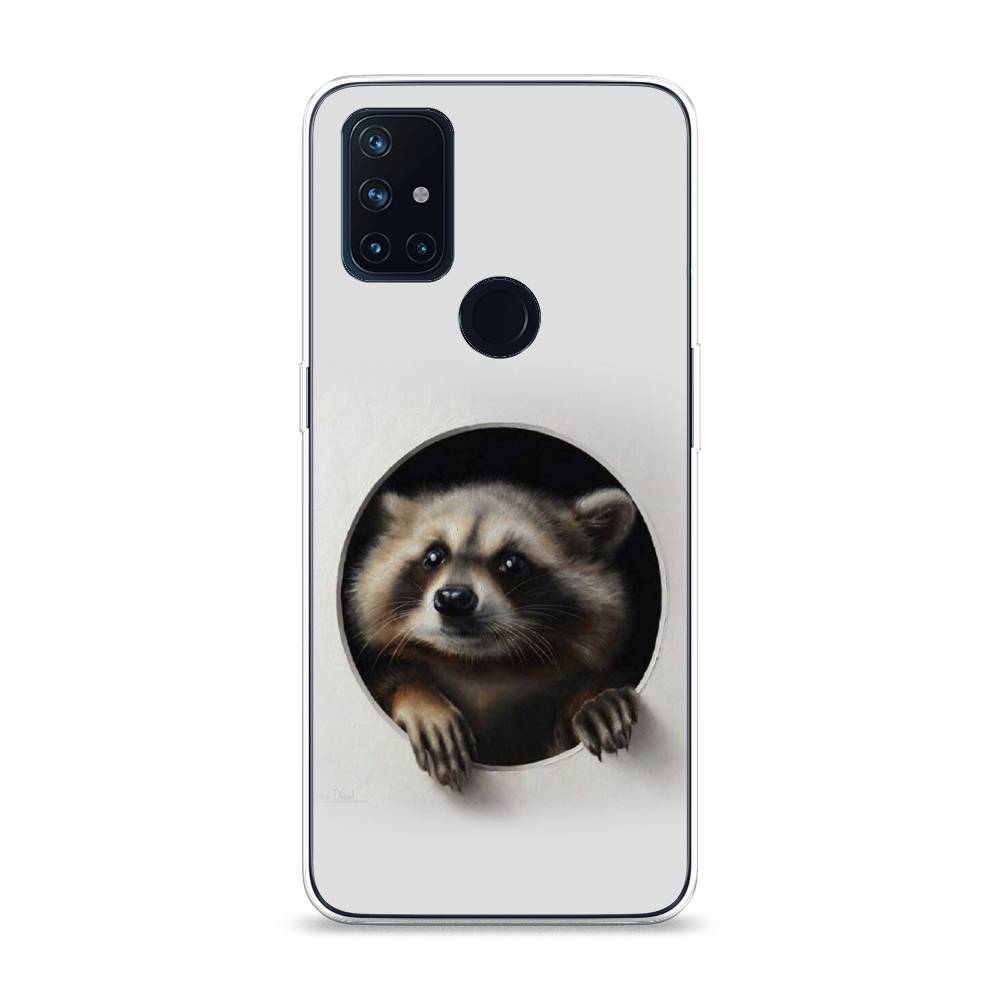 

Чехол Awog на OnePlus Nord N10 / ВанПлас Nord N10 "Любопытный енот", Коричневый;черный;белый, 152350-1