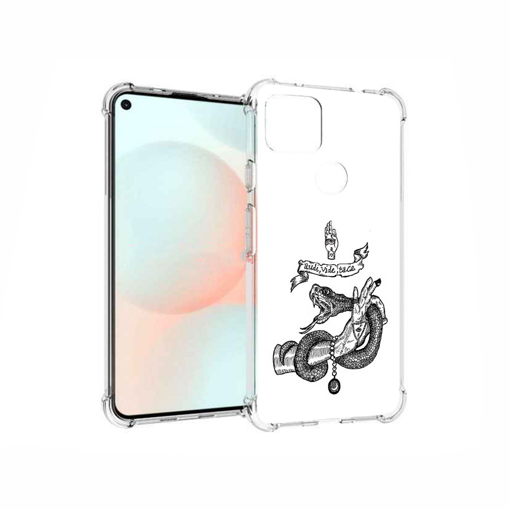 

Чехол MyPads Tocco для Google Pixel 5A змея на руке рисунок, Прозрачный, Tocco