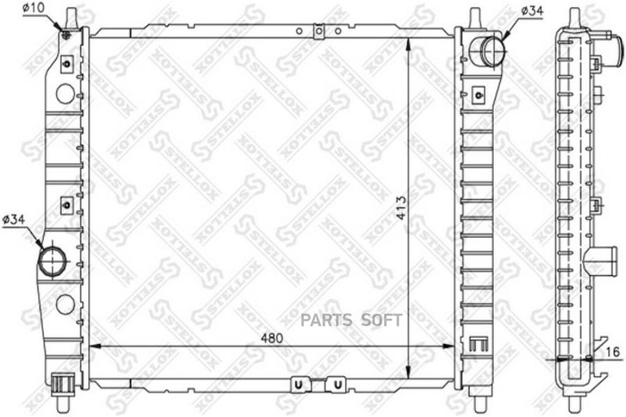 Радиатор Системы Охлаждения STELLOX 1025193SX