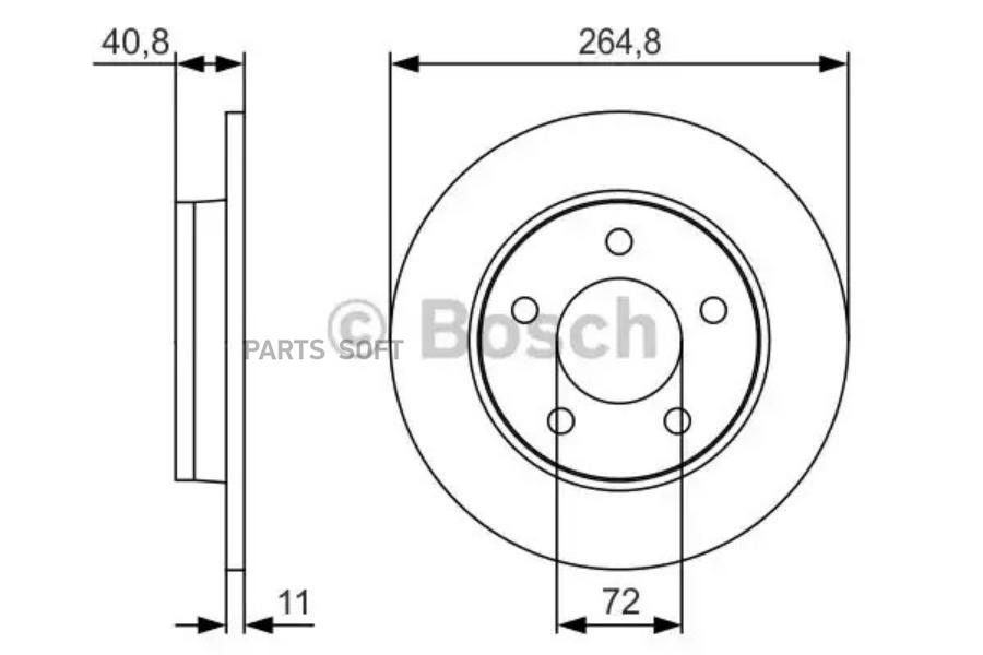 

Тормозной диск Bosch комплект 1 шт. 0986479S50