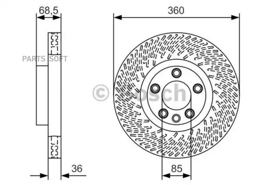 

Тормозной диск Bosch комплект 1 шт. 0986479B12