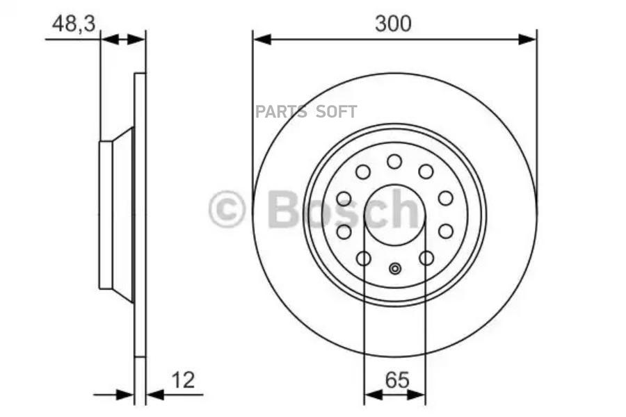 Тормозной диск Bosch комплект 2 шт. 0986479A84