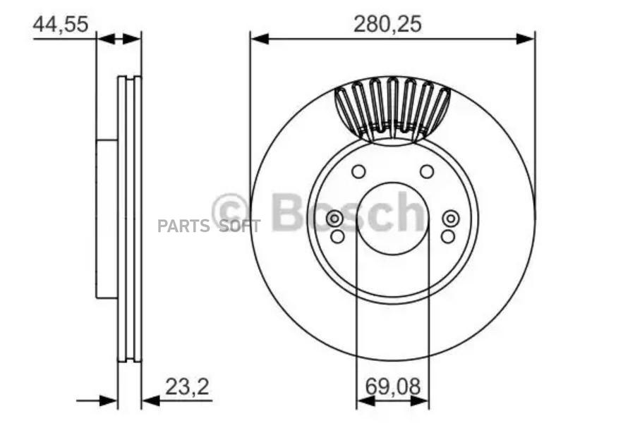 

Тормозной диск Bosch комплект 1 шт. 0986479A12