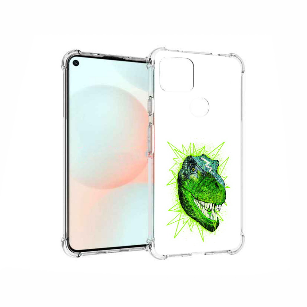 

Чехол MyPads Tocco для Google Pixel 5A зеленый динозавр, Прозрачный, Tocco