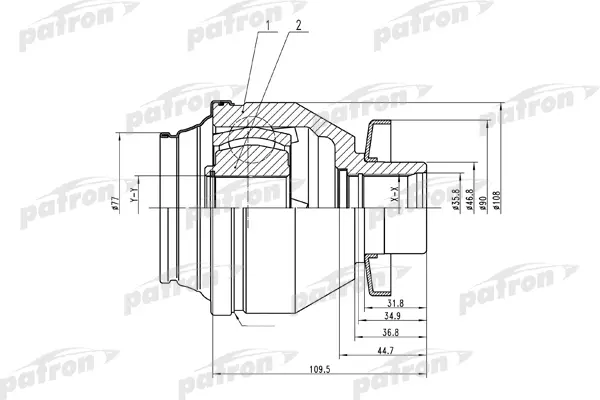 

ШРУС внутр лев к-кт 26x46,8x30 VW: Transporter T5/Multivan T5 2.5 TDI PATRON PCV4843