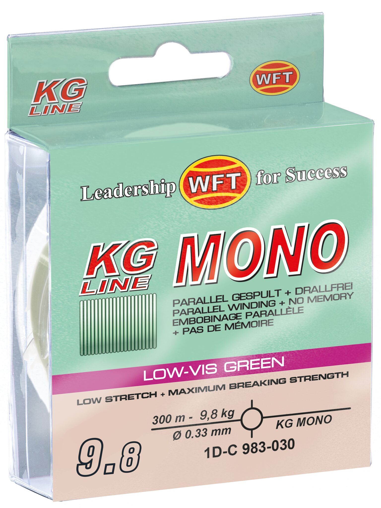 Леска монофильная WFT KG Mono Green 300 м, 0.30 мм