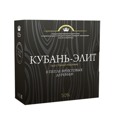 

Сыр мягкий Калория Кубань Элит в пепле фруктовых деревьев 50% 125г