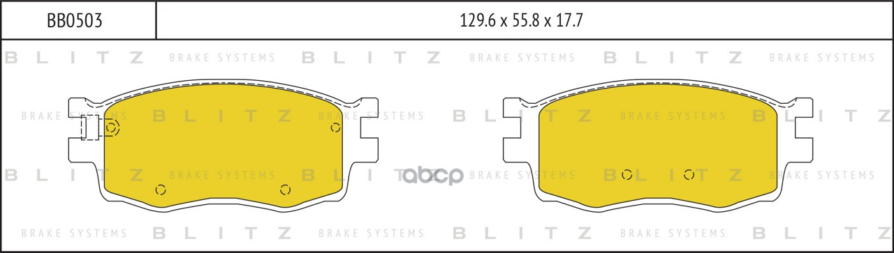 

Колодки Пер.Kia Rio 05=>/ Hyundai Accent, Verna 05=> Blitz арт. BB0503