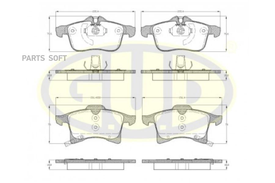 

Колодки пер opel meriva 1.4-1.7dti 03- 1шт GUD GBP103602