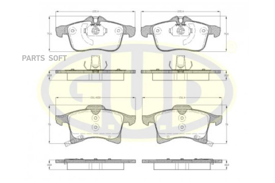 GUD GBP103602 Колодки пер opel meriva 1.4-1.7dti 03- 1шт