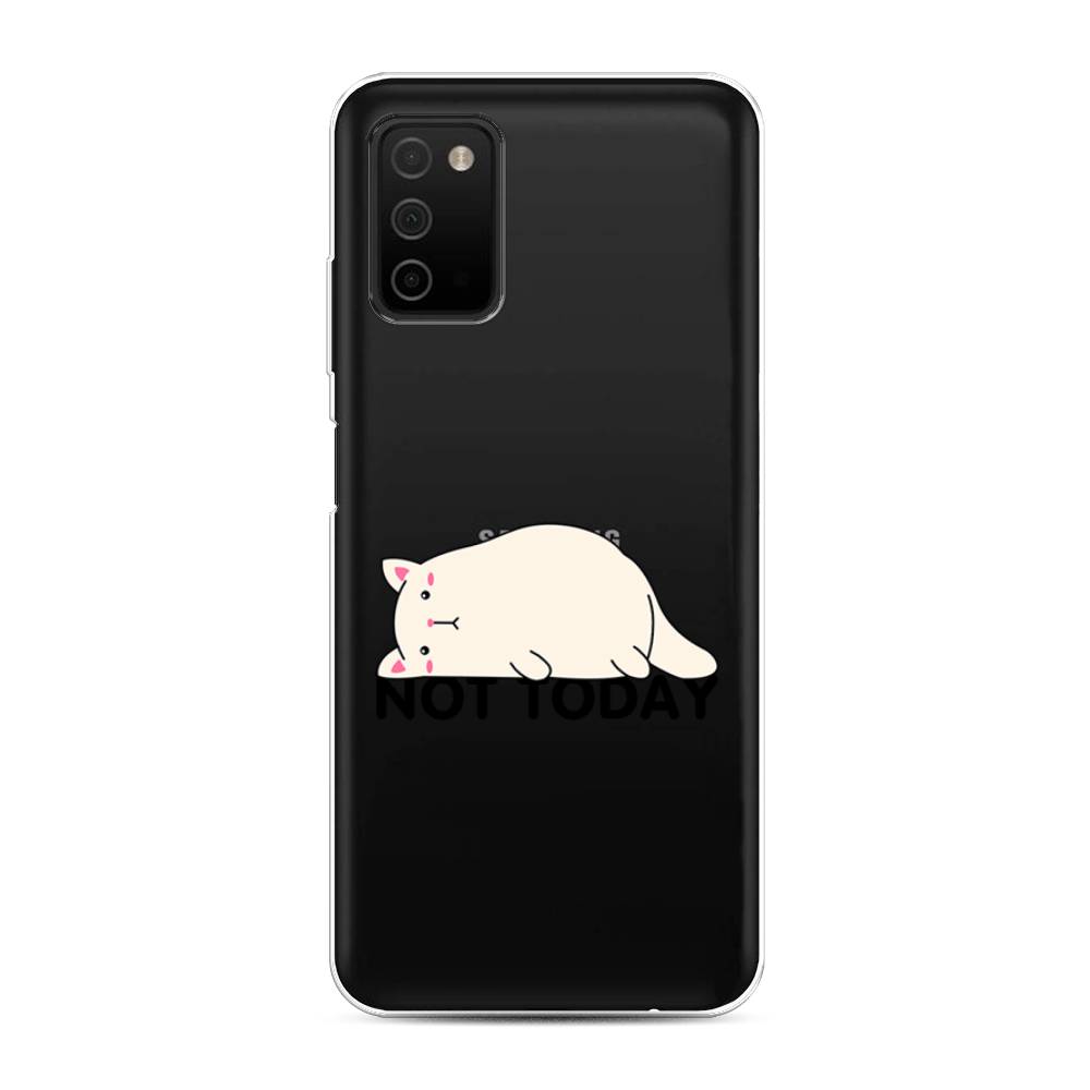 

Чехол на Samsung Galaxy A03s "Cat not today", Белый;розовый;черный, 2103250-1