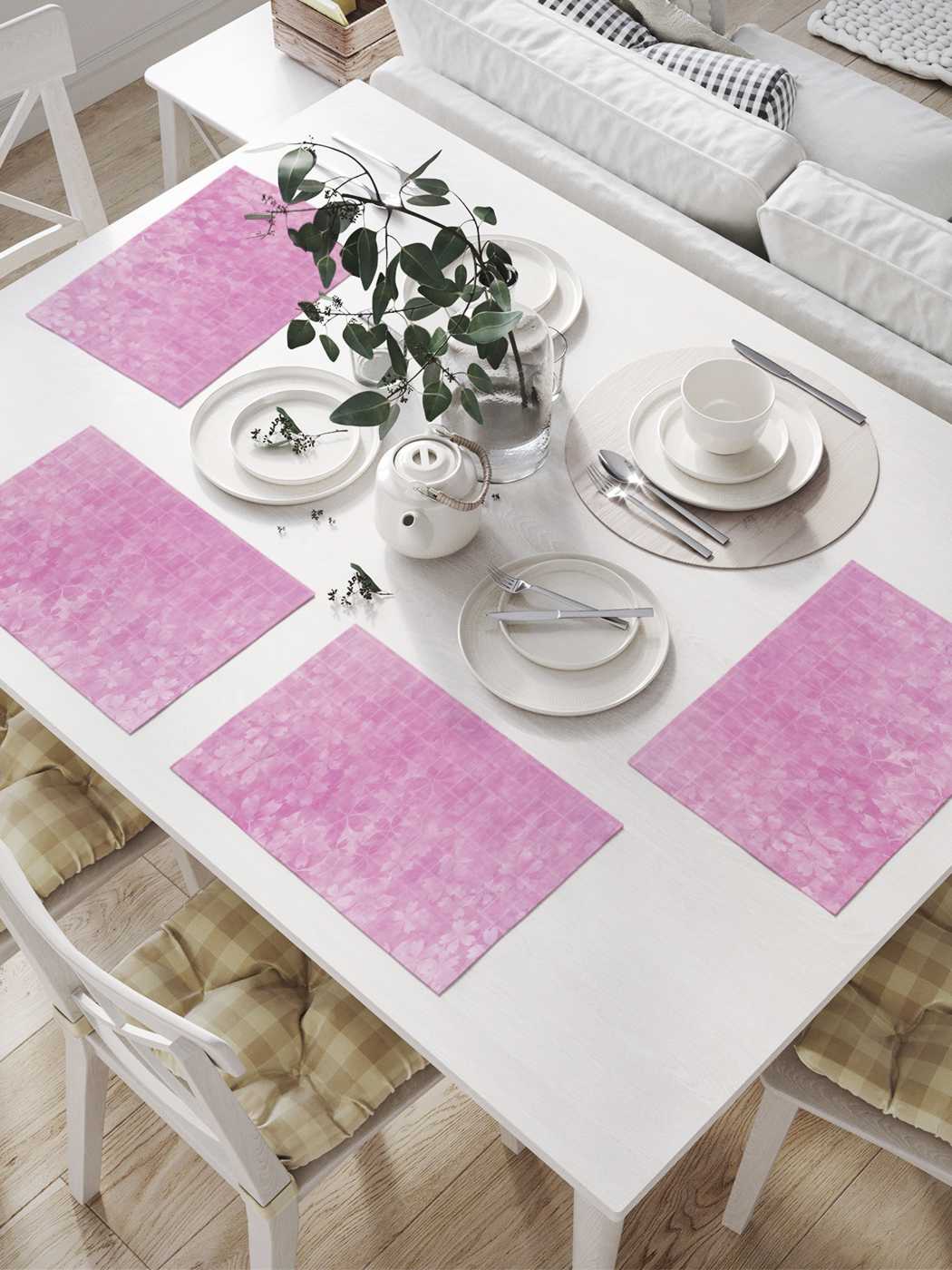 фото Комплект салфеток joyarty "цветы на плитке" для сервировки стола (32х46 см, 4 шт.)
