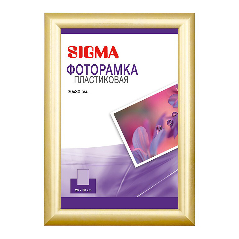 фото Фоторамка классическая универсальная прямоугольная sigma 20x30 см золотая