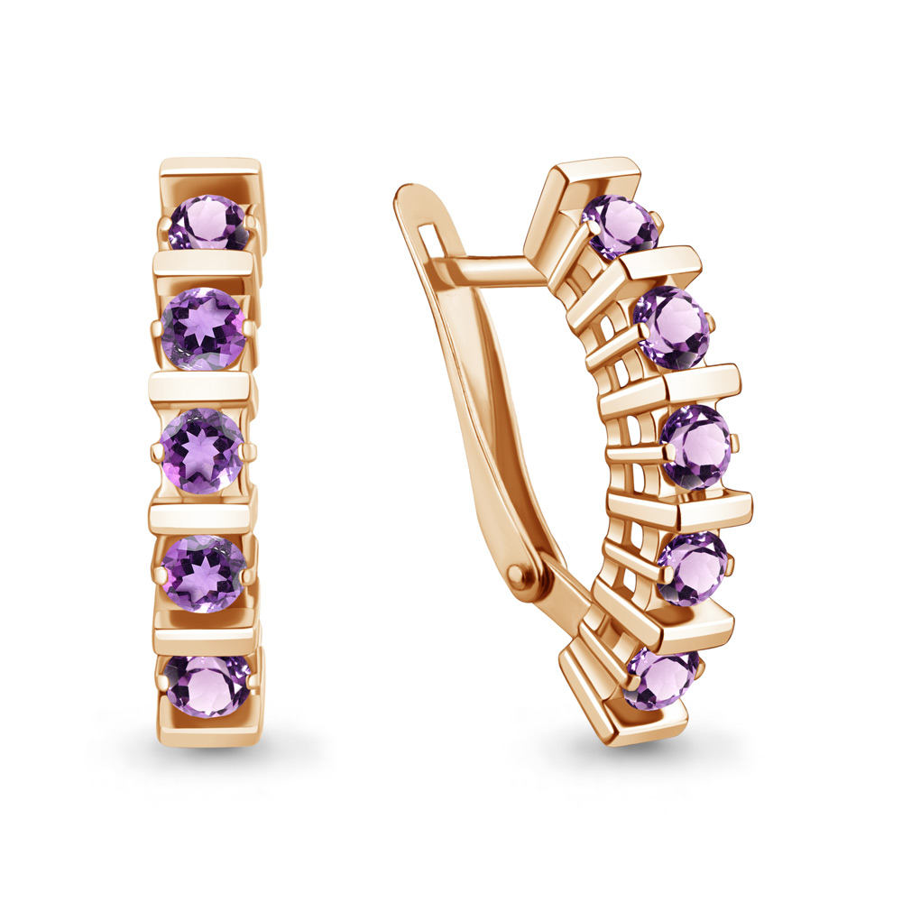 

Серьги из серебра Zlatera 00057, аметист, 00057