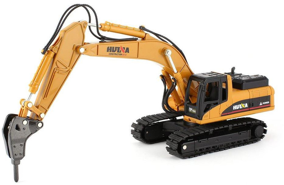 

Металлический экскаватор с отбойным молотом Hui Na Toys масштаб 1:50 - HN1711, Оранжевый
