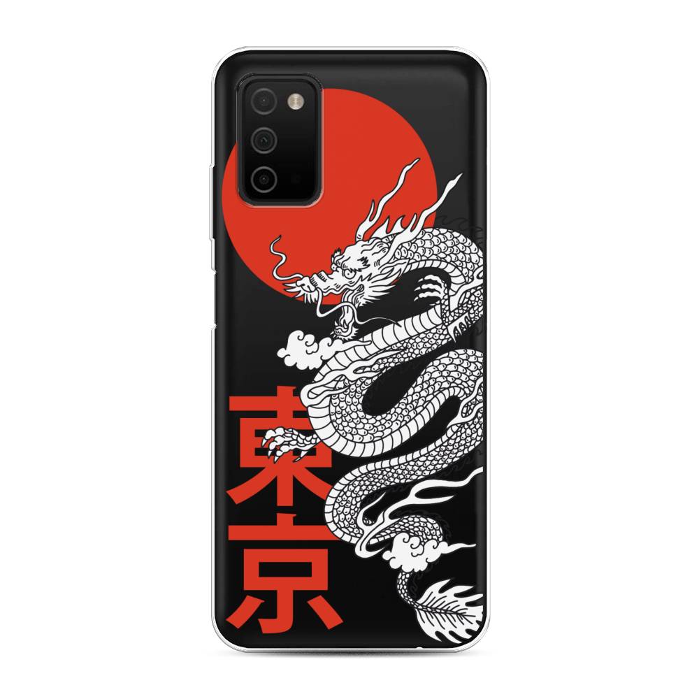

Чехол на Samsung Galaxy A03s "Китайский дракон", Черный;красный;белый, 2103250-1