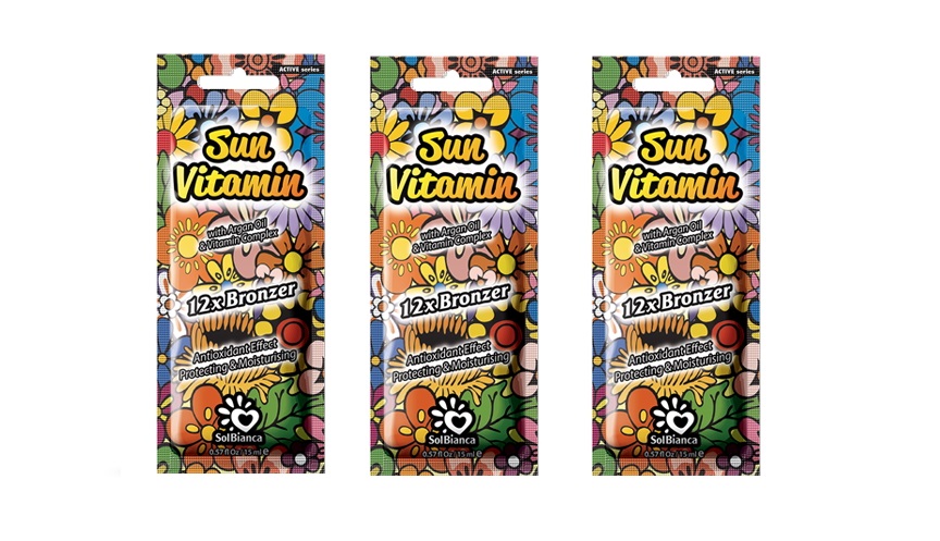 фото Крем для солярия sun vitamin 12хbronzer с маслом арганы и витамином e 15 мл х 3 шт. sol bianca