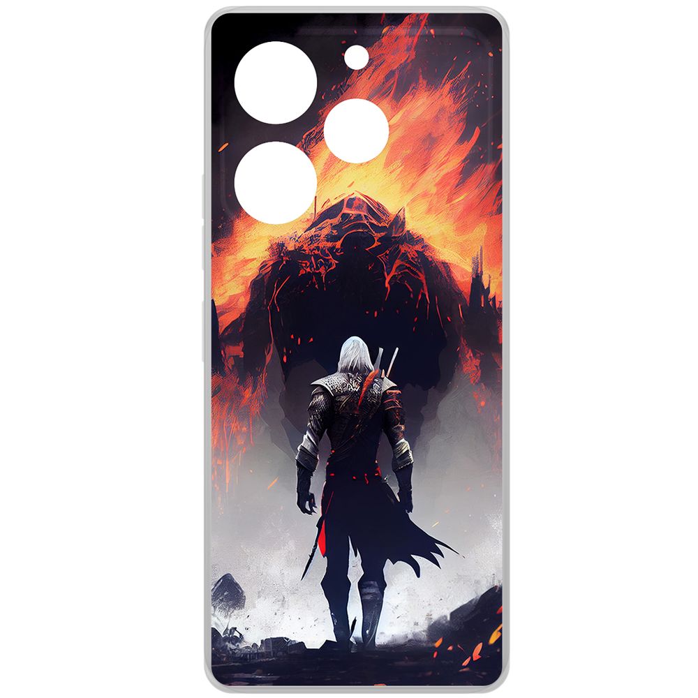 

Чехол-накладка Krutoff Clear Case Ведьмак. Геральт для TECNO Pova 6 Pro, Прозрачный