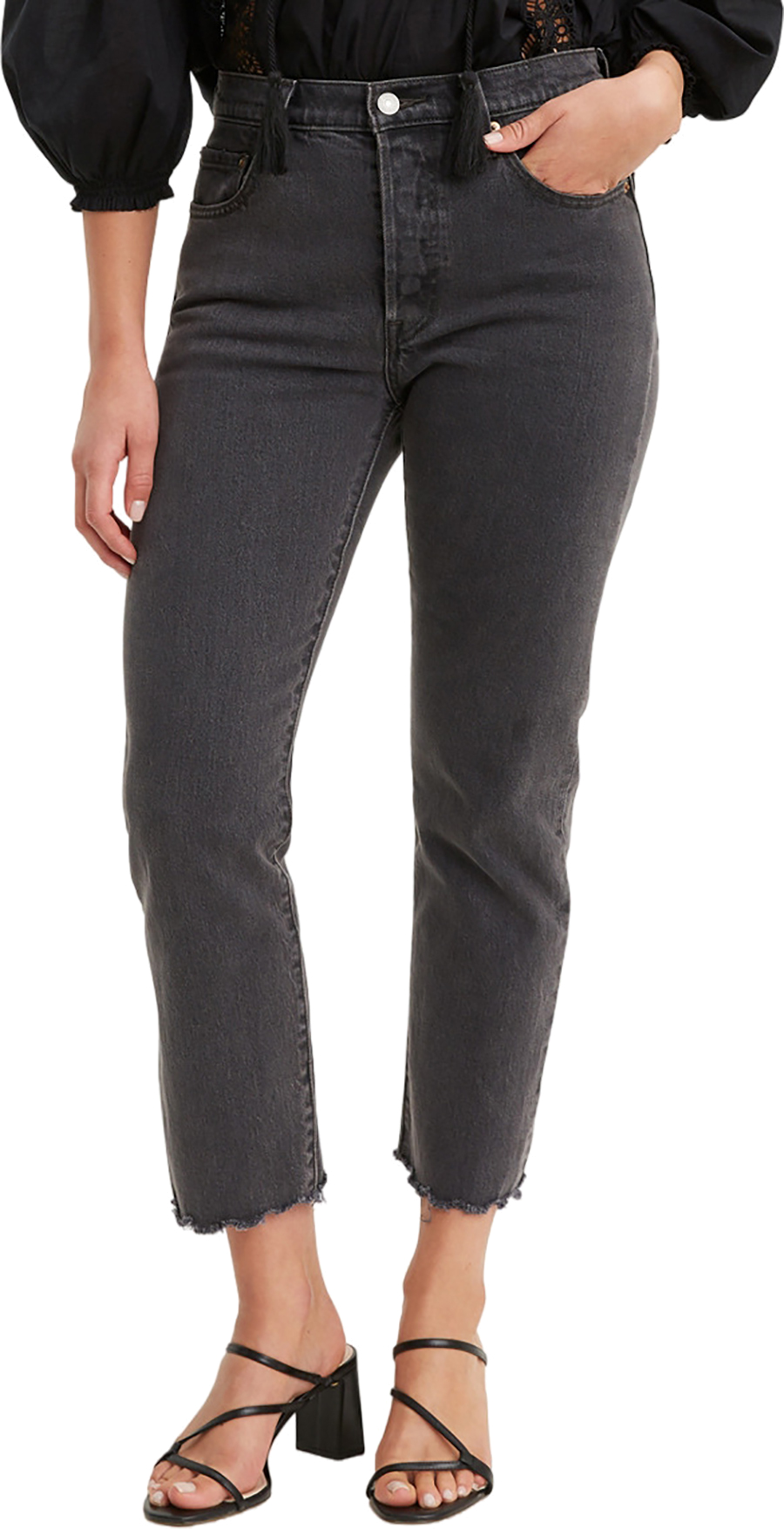 

Джинсы женские LEVIS Women 501 Crop Jeans серые 30/26, Серый, Women 501 Crop Jeans