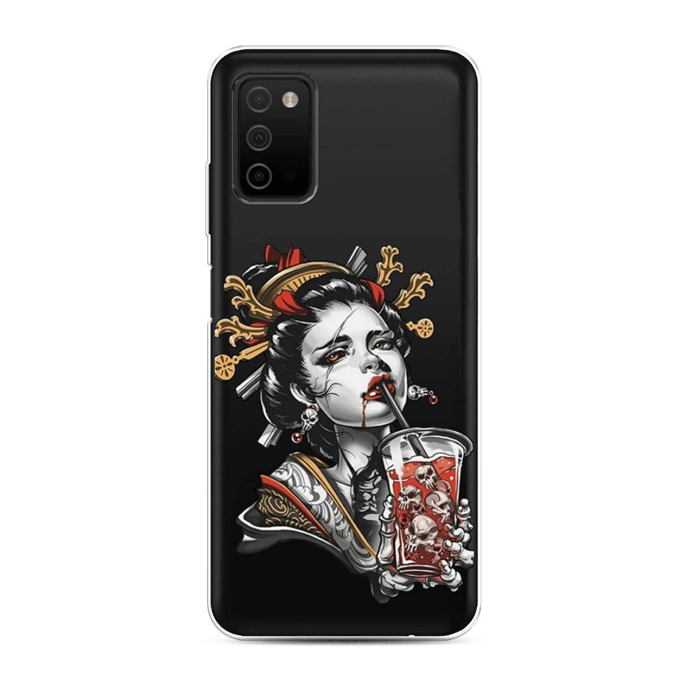 

Чехол на Samsung Galaxy A03s "Опасная гейша", Красный;черный;серый, 2103250-4