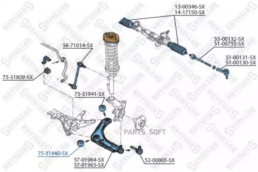 

Сайлентблок Рычага Пер STELLOX 7531940SX