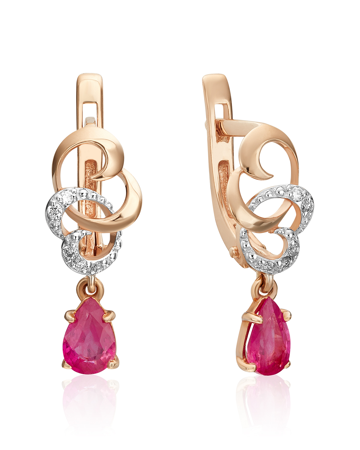 

Серьги из красного золота PLATINA jewelry 02-0891-00, рубин/бриллиант, 02-0891-00