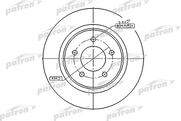 

Тормозной диск PATRON PBD5386