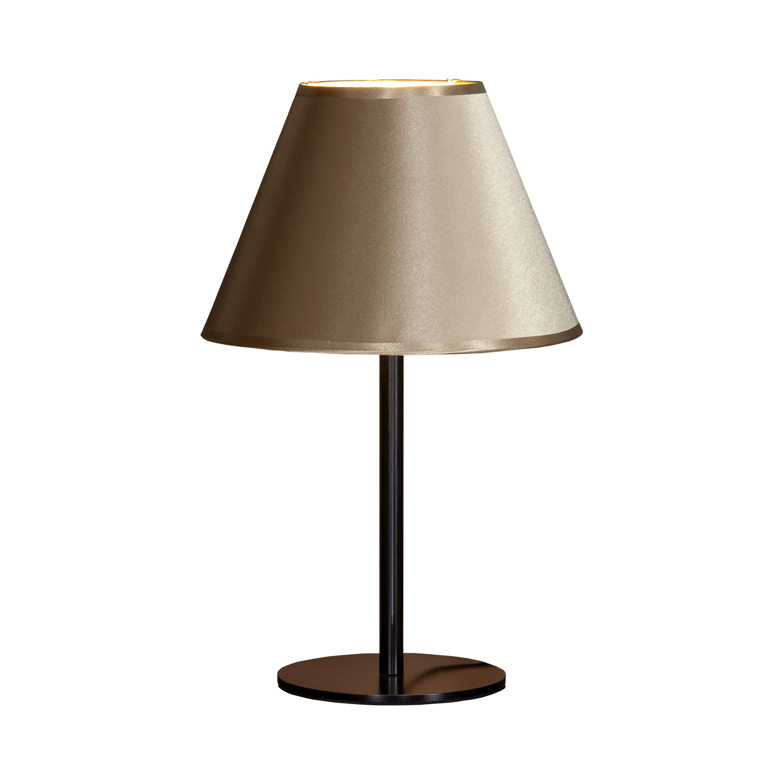 Настольная лампа Maesta Черный абажур шампань MA-40131-BK+CH E27 15 Вт
