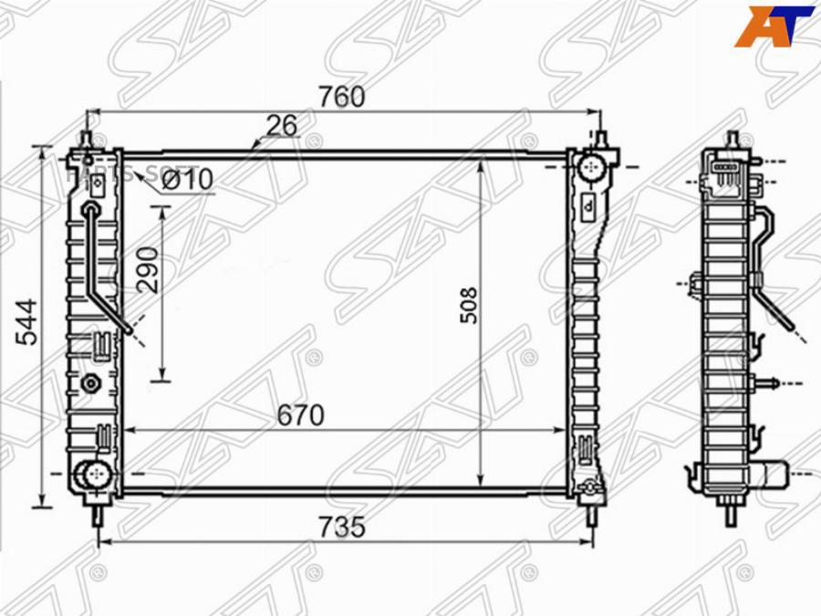 

Радиатор Chevrolet Captiva/Opel Antara/Daewoo Winstorm 2.4/3.2 07- Sat арт. sgch0004