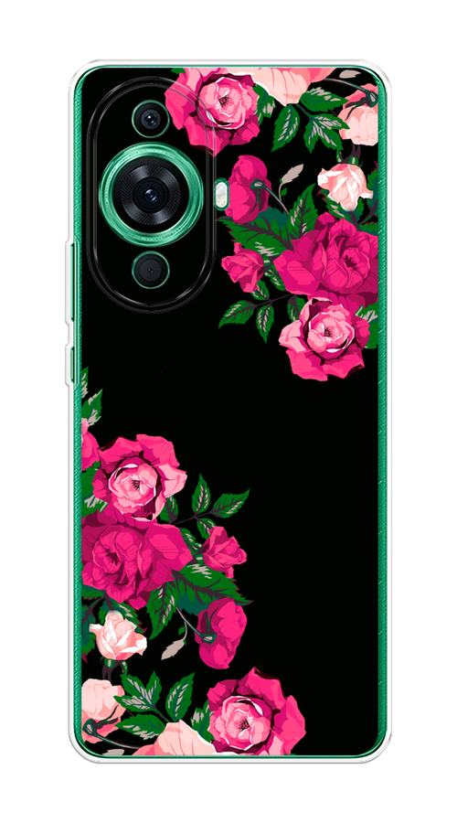

Чехол на Huawei Nova 11 Pro "Розы фуксия", Черный;розовый;зеленый, 6121350-1