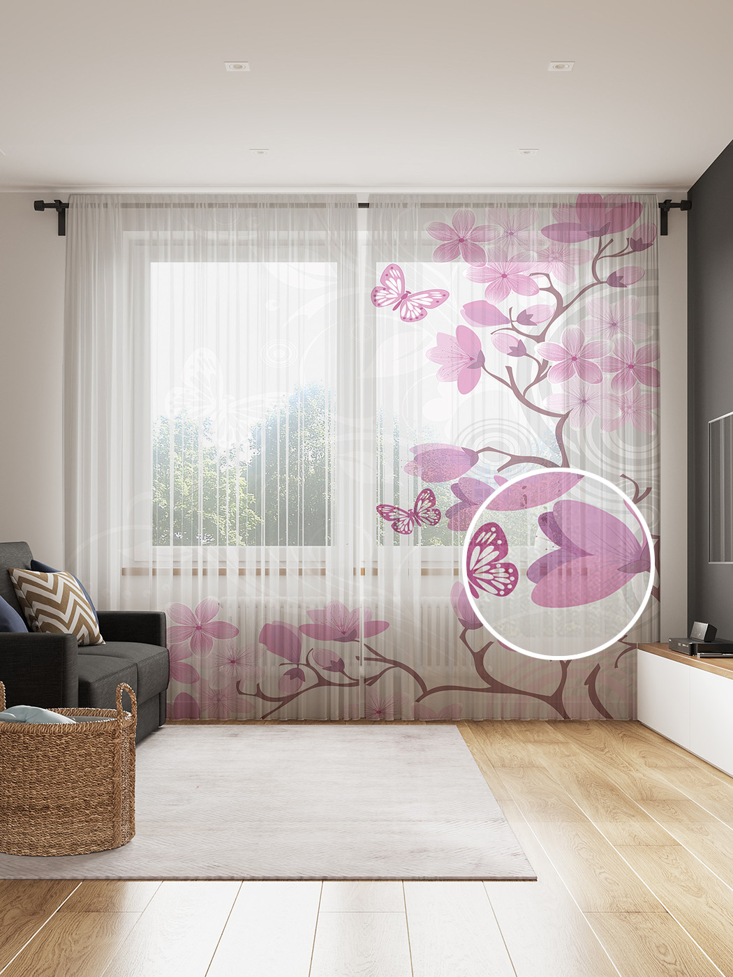 

Фототюль JoyArty "Цветочные воспоминания", 145x265см, 2 полотна, лента, 50 крючков, Цветочные воспоминания