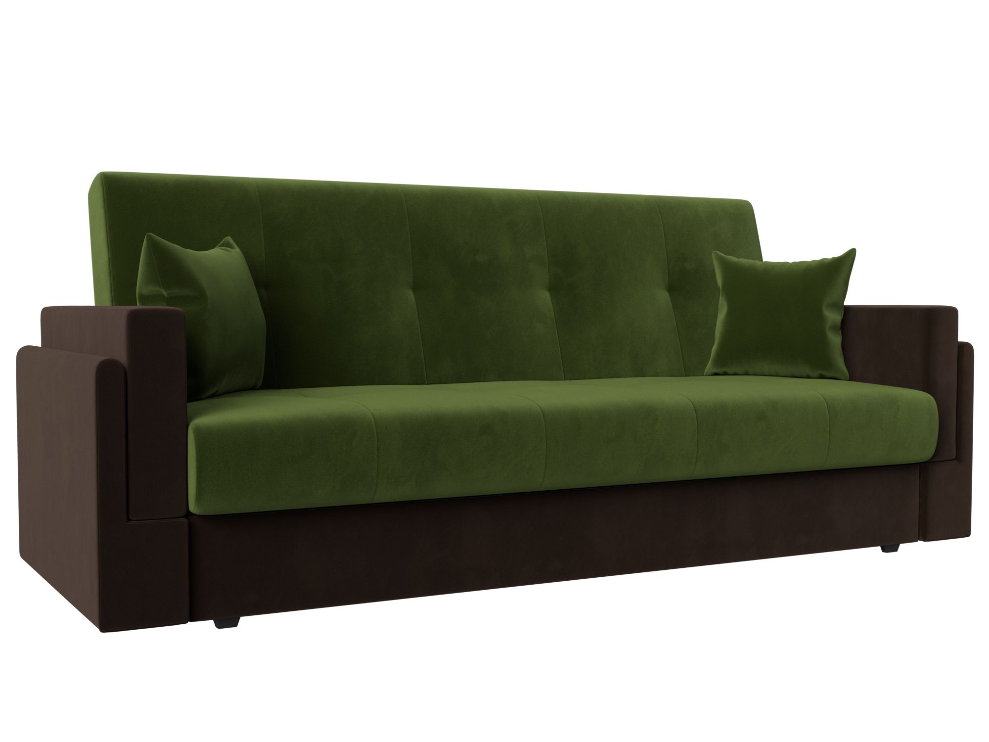 

Диван-книжка Лига Диванов Лига-015 микровельвет зеленый/коричневый, Лига-015