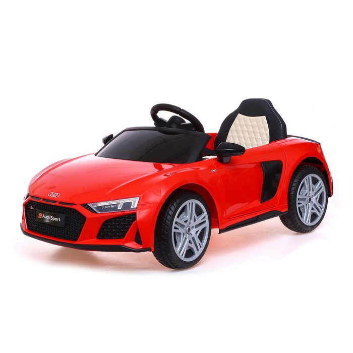 Электромобиль Audi R8 Spyder, EVA колеса, кожаное сидение, красный