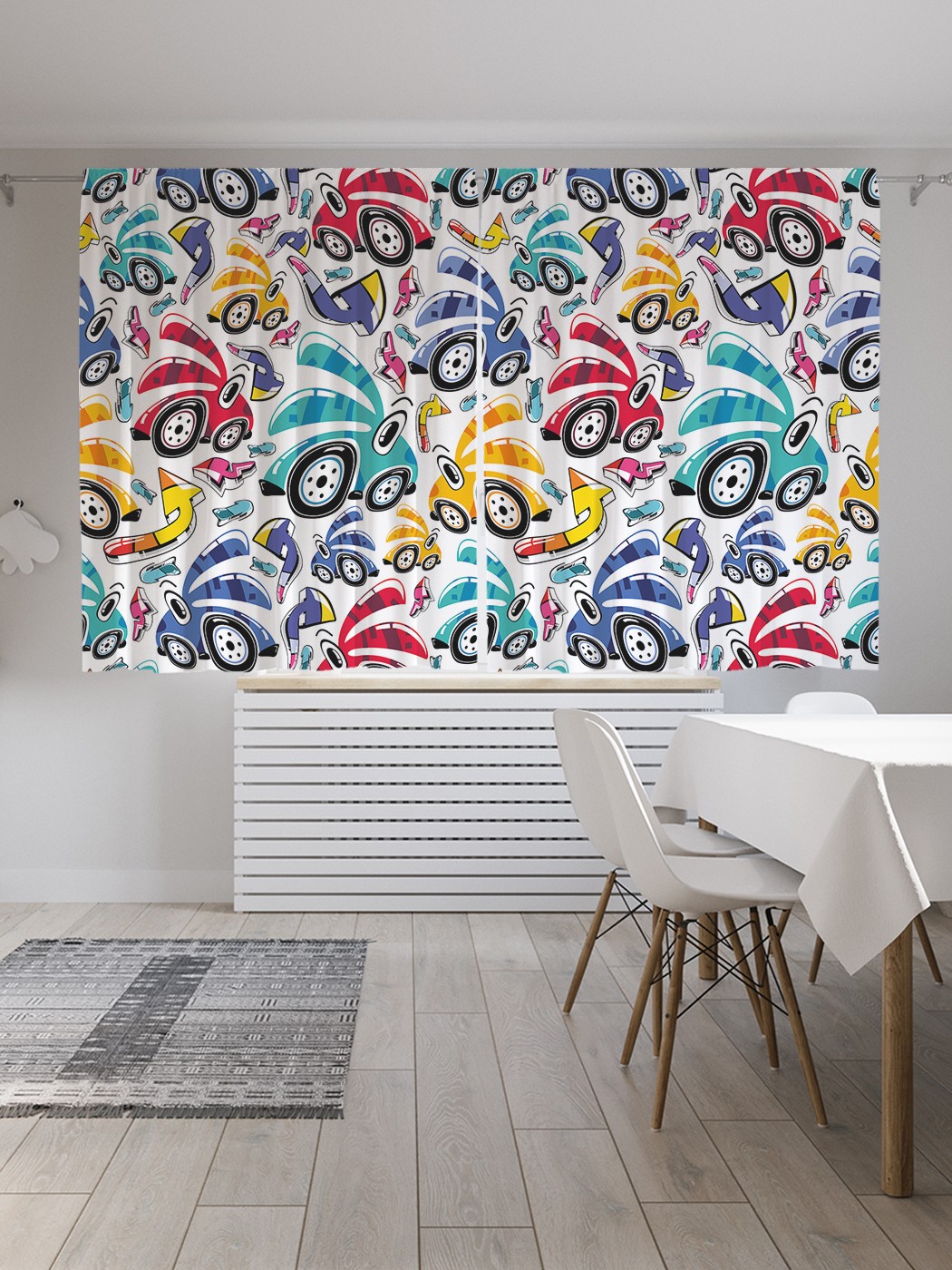 

Классические шторы JoyArty "Детские машинки", серия Oxford DeLux, 2 полотна 145x180 см, Детские машинки