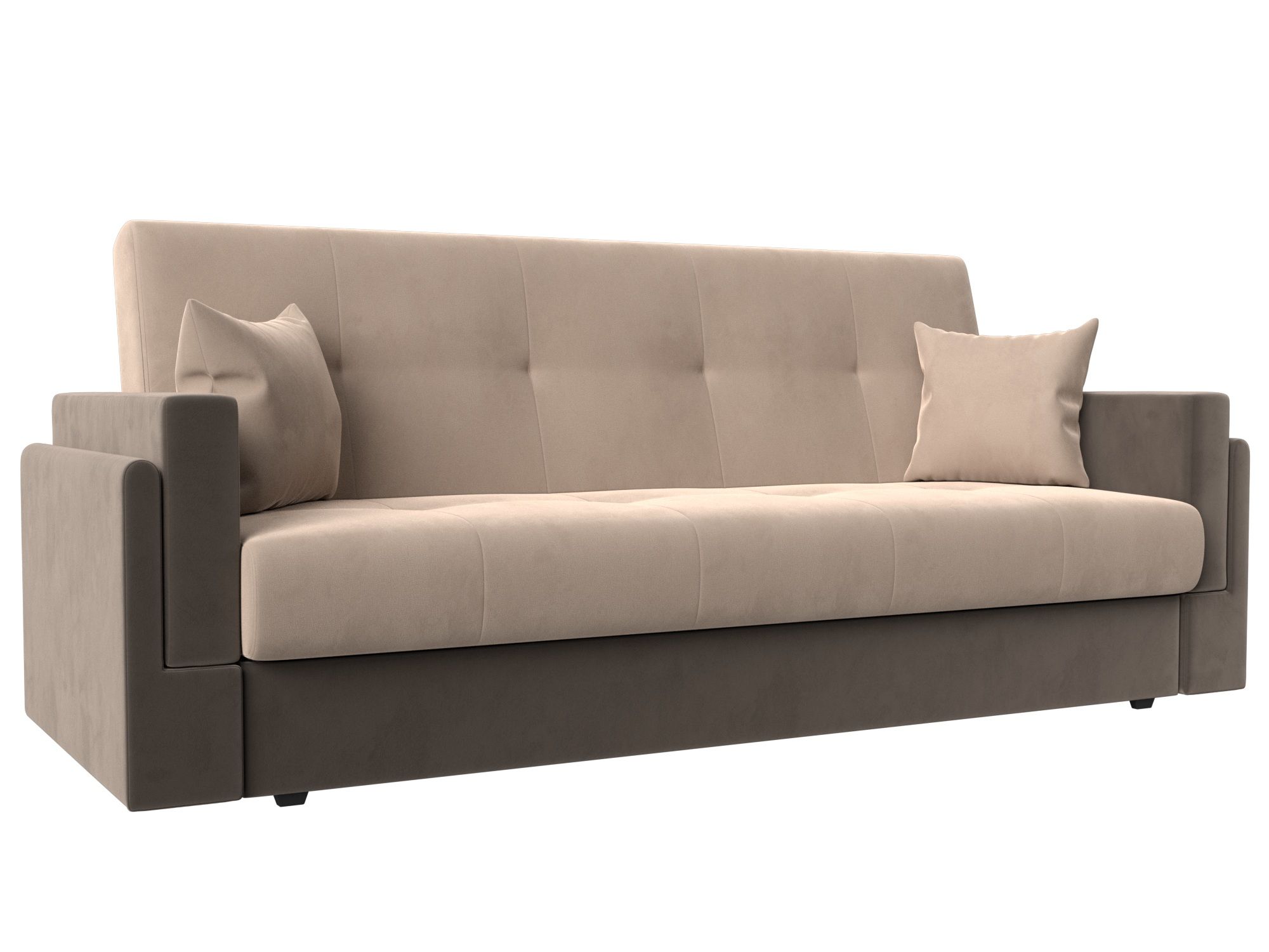 

Диван-книжка Лига Диванов Лига-015 велюр бежевый/велюр коричневый, Лига-015