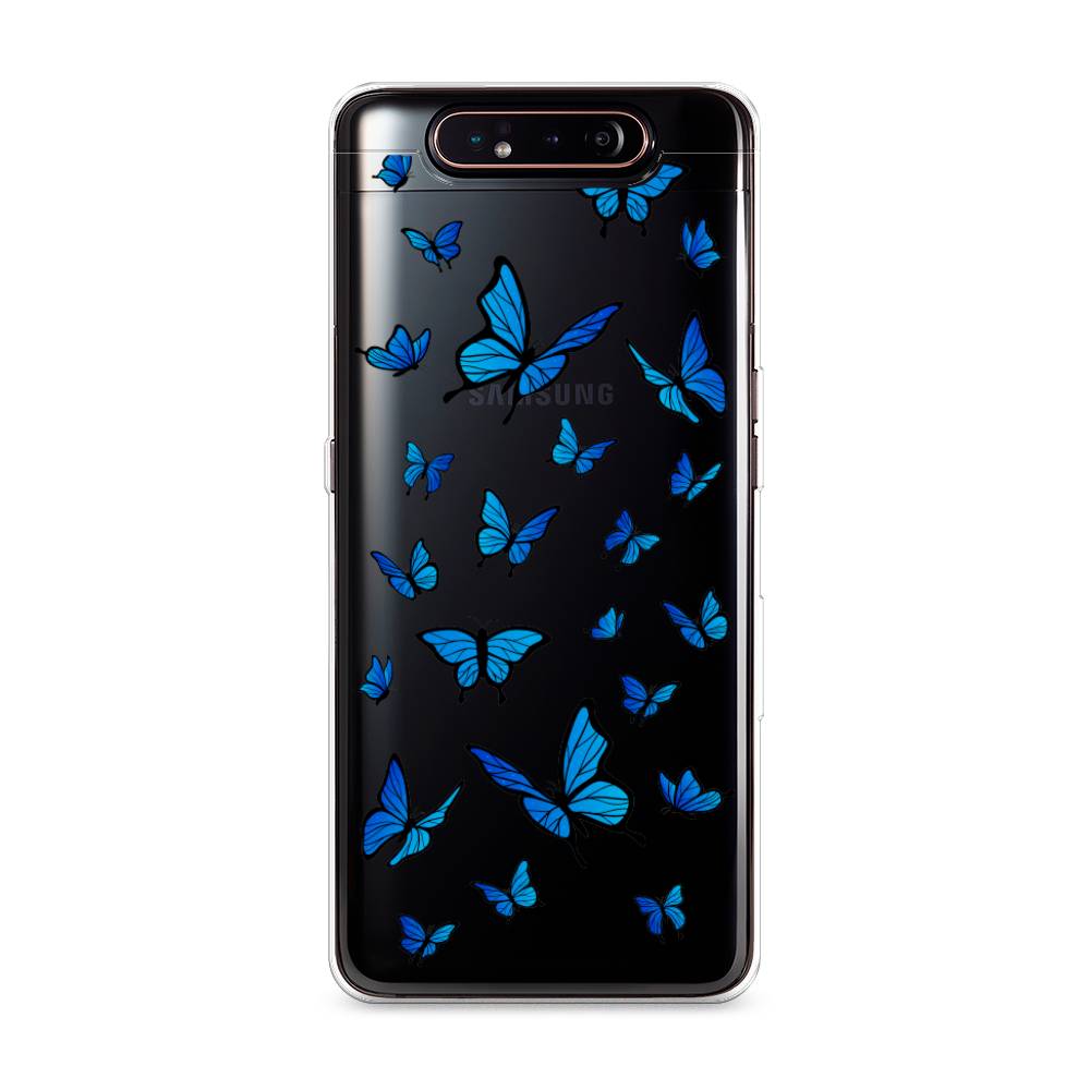 

Чехол Awog на Samsung Galaxy A80 "Синие бабочки", Разноцветный, 28350-1