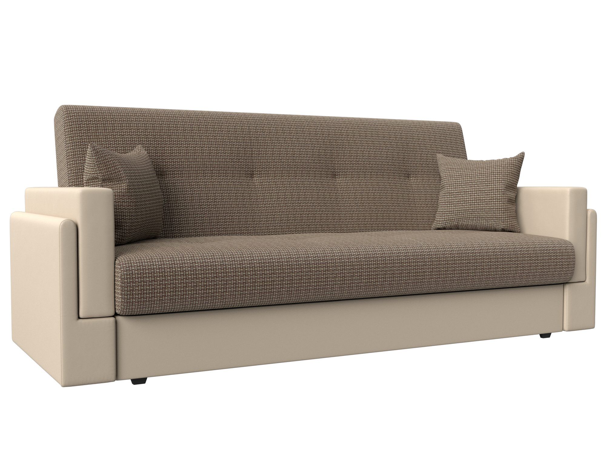 

Диван-книжка Лига Диванов Лига-015 рогожка Корфу 03/экокожа бежевая, Лига-015