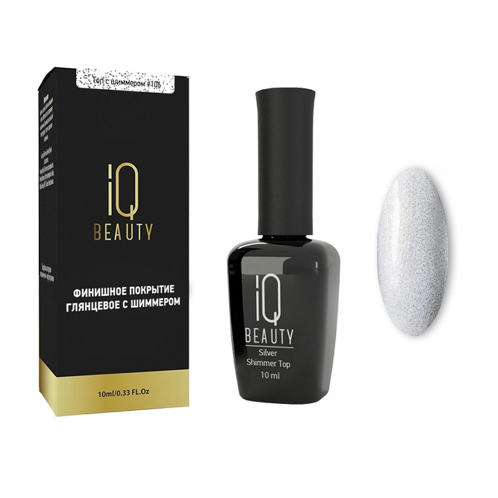 Купить IQ Beauty, Топ для гель-лака Silver Shimmer №106, 10 мл