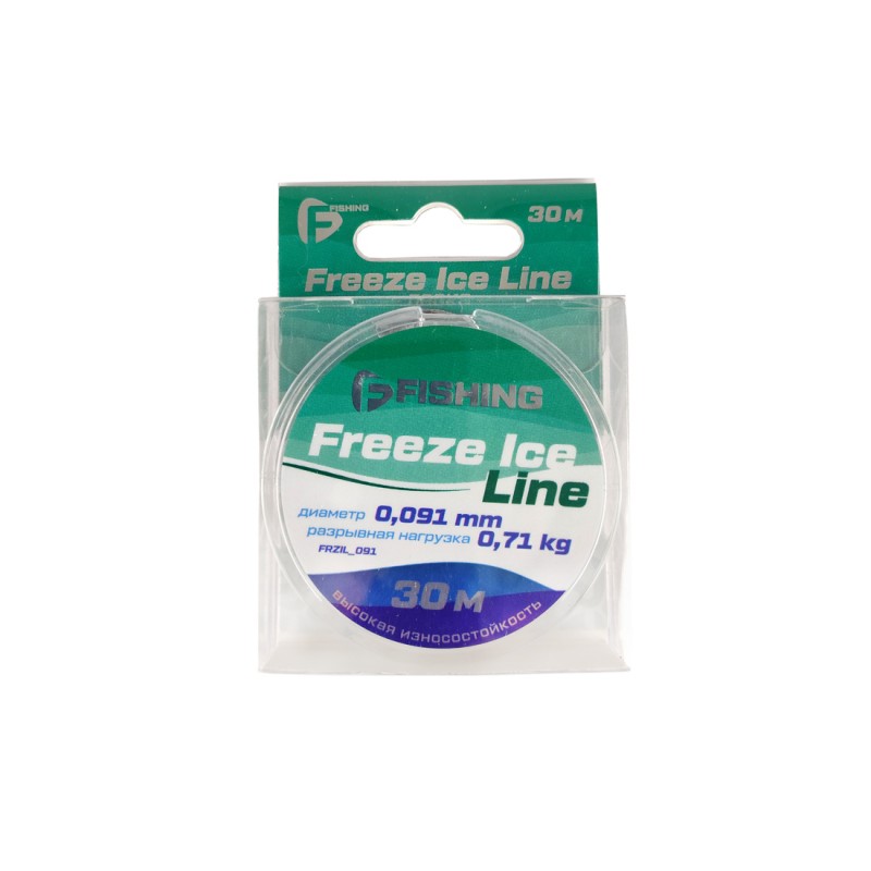 

Леска F-FISHING Freeze Ice Line 30м 0,091мм 0,71кг, Прозрачный, FFRZIL_091