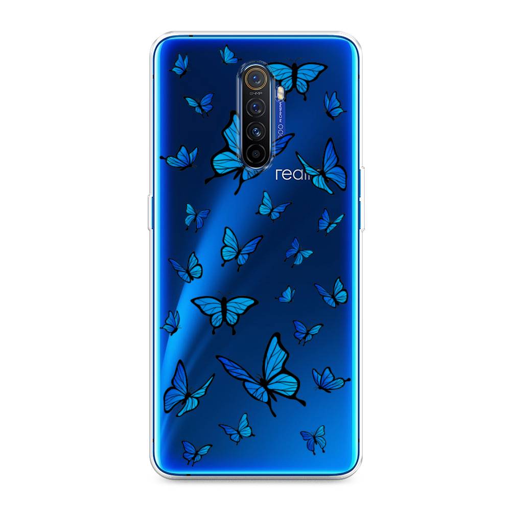 фото Чехол awog "синие бабочки" для realme x2 pro