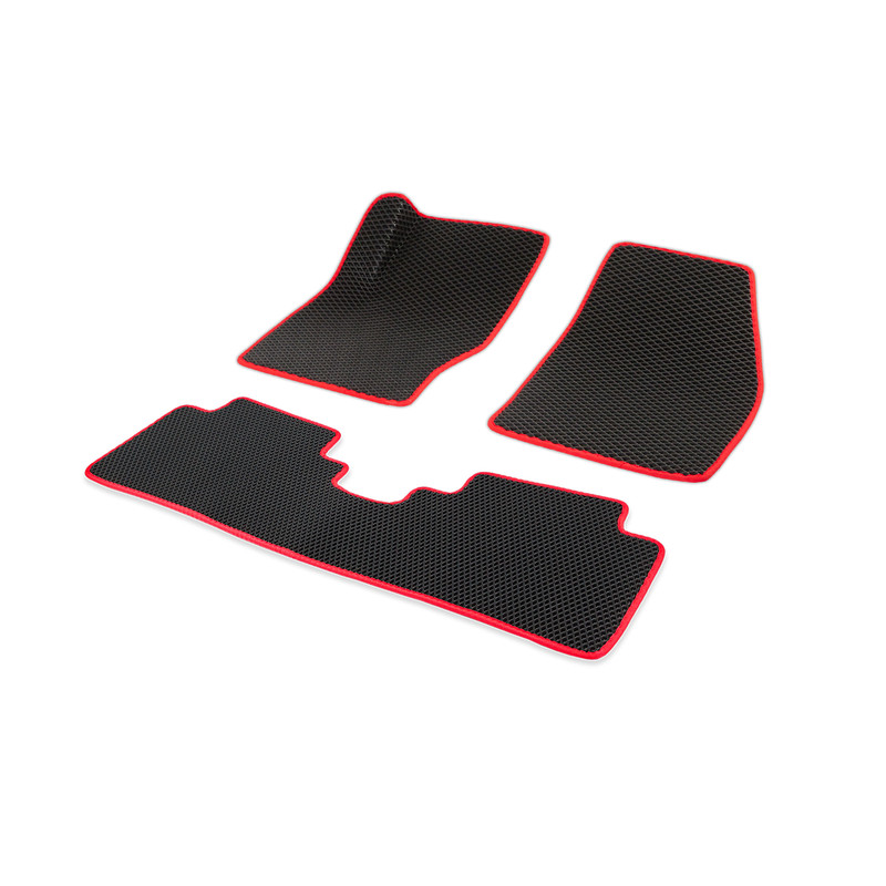 Комплект ковриков в салон CellMat ЭВА с 3D лапкой Лексус GX 460 II, черный-красный