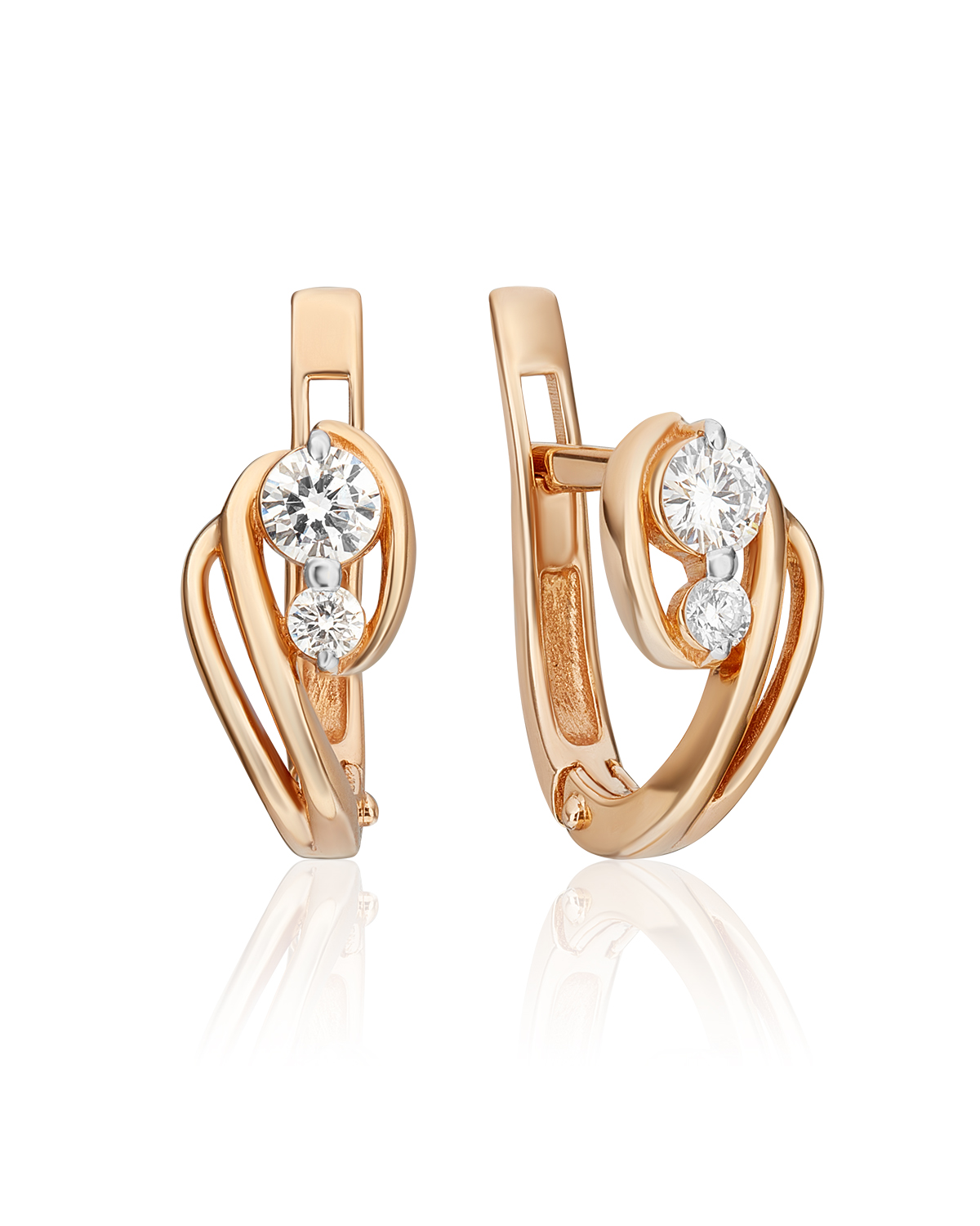 

Серьги из красного золота PLATINA jewelry 02-0447-00, бриллиант, 02-0447-00