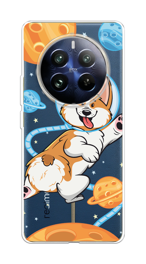 

Чехол на Realme 12 Pro "Корги-космонавт", Голубой;бежевый;белый, 2516150-1