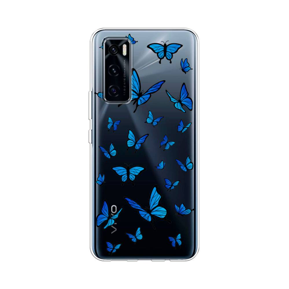 фото Чехол awog "синие бабочки" для vivo v20 se
