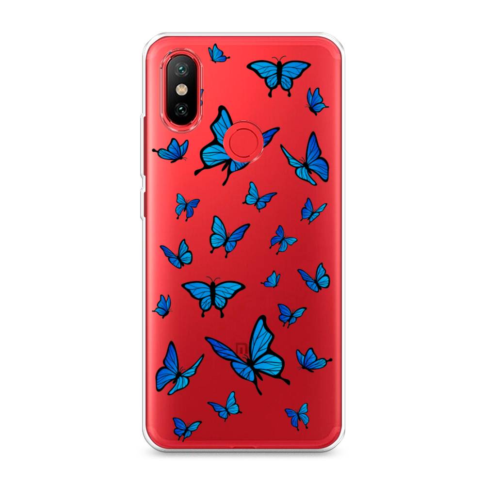 фото Чехол awog "синие бабочки" для xiaomi mi 6x