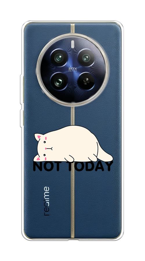 

Чехол на Realme 12 Pro "Cat not today", Белый;розовый;черный, 2516150-1